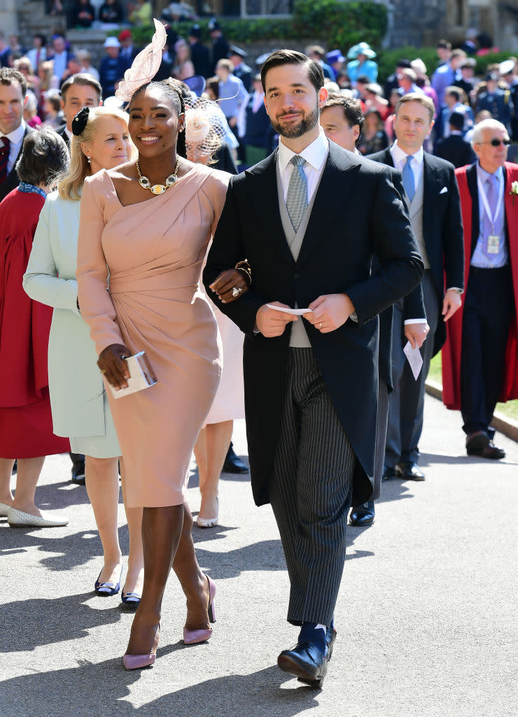 Serena Williams and her husband Alexis Ohanian at the 2018 Prince Harry and Meghan Markle wedding ceremony on May 19 in Windsor, England. 