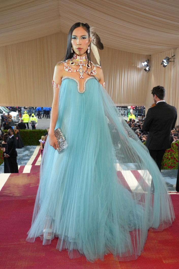 Quannah Chasinghorse attends the 2022 Met Gala.