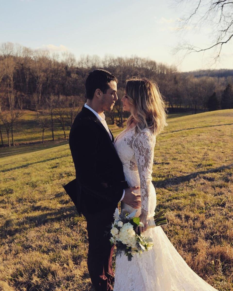 They're married! <a href="https://people.com/country/miranda-lambert-married-brendan-mcloughlin/" rel="nofollow noopener" target="_blank" data-ylk="slk:Lambert surprised fans;elm:context_link;itc:0;sec:content-canvas" class="link ">Lambert surprised fans</a> in February when she announced she and McLoughlin, a New York City police officer, had wed not long before Valentine's Day.