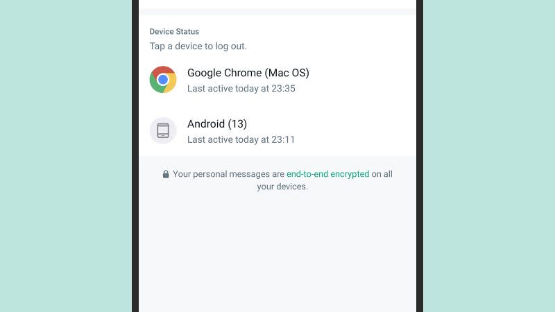 WhatsApp link to other devices screenshot