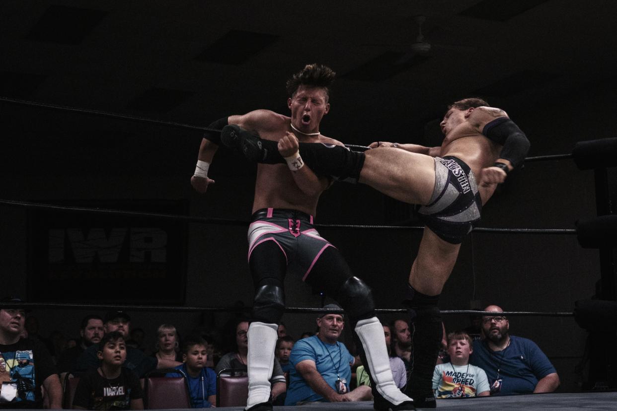 At IWR-22, KJ Reynolds received a kick to the chest from IWR United States Champion Ace Austin.