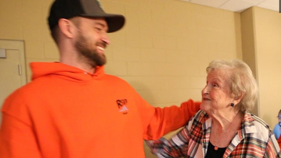 The 88-year-old fan was surprised with Timberlake tickets on Easter, but never imagined she'd get to meet the singer and get a shout-out during the concert.