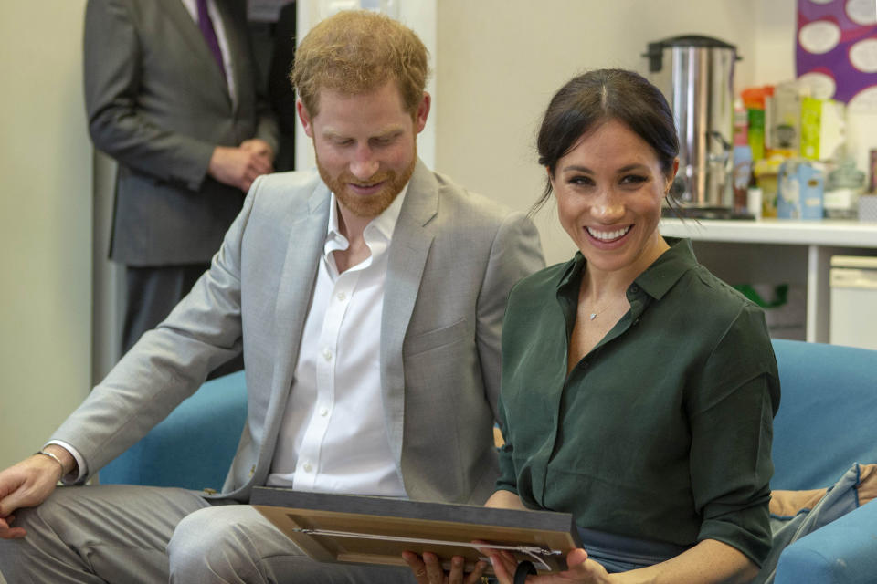 Prince Harry, Duke of Sussex and Meghan, Duchess of Sussex attend an engagement at the charity, 'Survivors' Network' during an official visit to Sussex on October 3, 2018 in Brighton, United Kingdom.  The Duke and Duchess married on May 19th 2018 in Windsor and were conferred The Duke & Duchess of Sussex by The Queen. (Photo by WPA Pool/Getty Images)