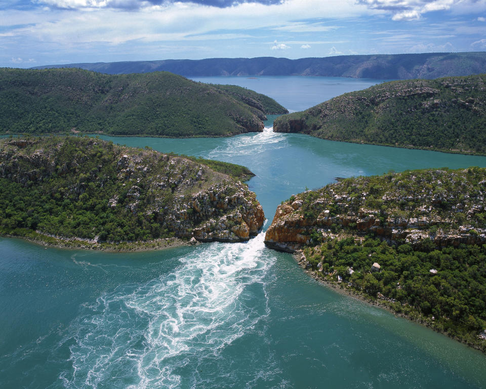 World-renowned Horizontal Falls in Western Australia's Kimberley region. 