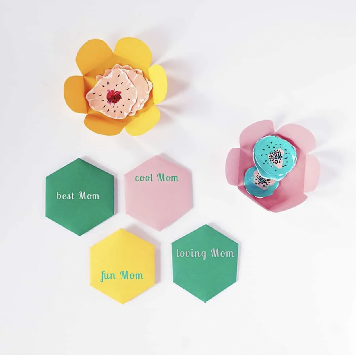 mother's day paper flower cards