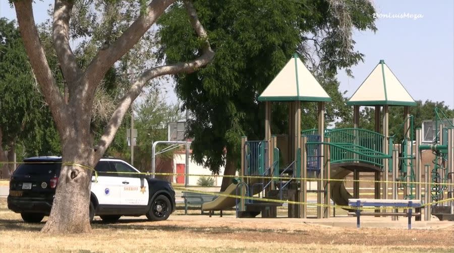 A young boy was found dead at a playground at Courson Park in Palmdale on May 22, 2024. (Don Luis Meza)