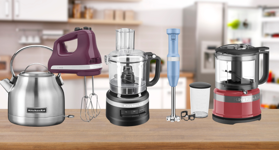 Save up to 44% on KitchenAid appliances: Blenders, mixers, food processors, and more! (Photos via Amazon)