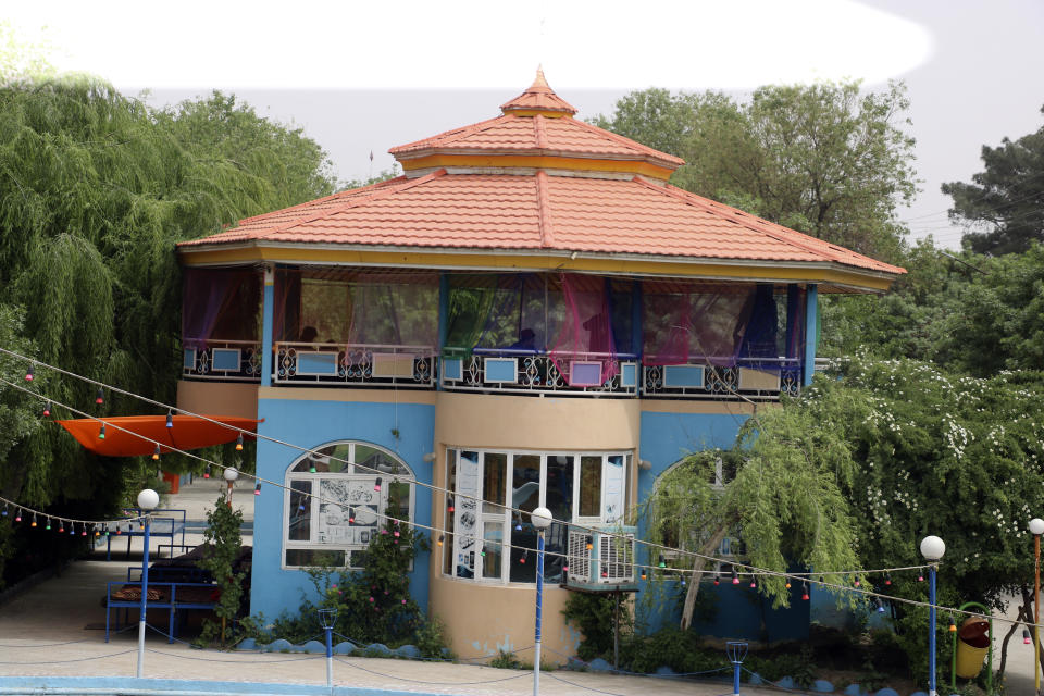 A view of a restaurant, closed by the Taliban, in Herat province, western Afghanistan, Monday, April 10, 2023. The Taliban have banned families and women from restaurants with gardens or green spaces in Afghanistan's northwestern Herat province, an official said Monday. The moves followed complaints from religious scholars and members of the public about mixing of genders in such places, he said. (AP Photo/Omid Haqjoo)