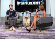 <p>Daniel Radcliffe chats with host Hoda Kotb at SiriusXM's studios on Aug. 18 in N.Y.C.</p>