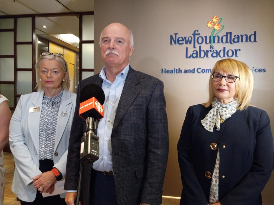 Health Minister Tom Osborne was flanked by nursing education officials to announce money to offset tuition for nursing students in an effort to recruit and retain nurses for N.L.’s health care system.