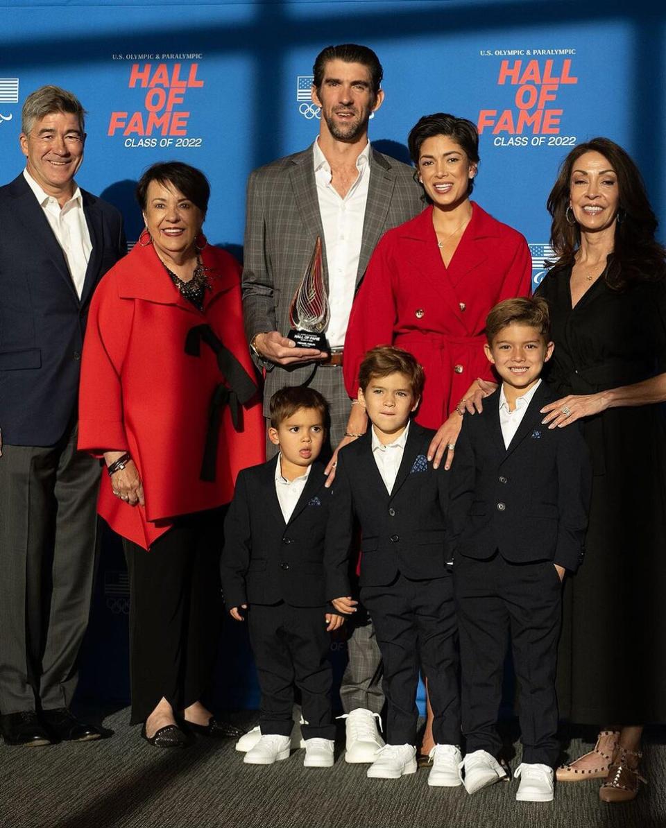 Michael Phelps Celebrates His Hall of Fame Induction With Wife Nicole and Their Three Boys