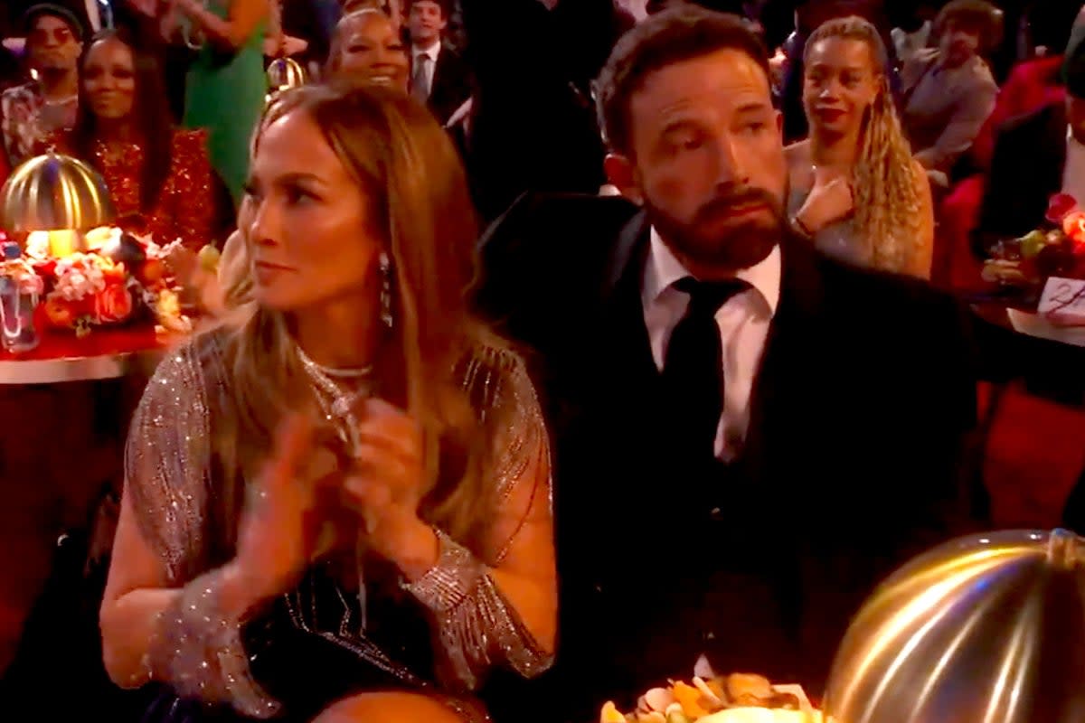 Jennifer Lopez with husband Ben Affleck, who ‘wasn’t his usual self’, according to a source  (.)