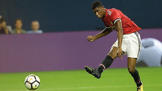 Rashford scored to continue his impressive pre-season form. Pic: Getty