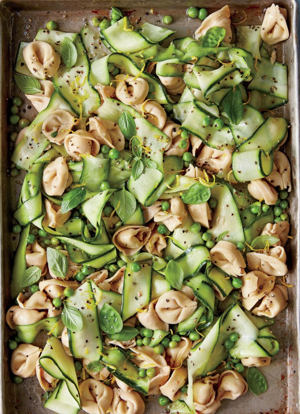 Tortellini Salad with Zucchini and Peas