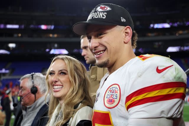 <p>Kara Durrette/Getty </p> Brittany and Patrick Mahomes