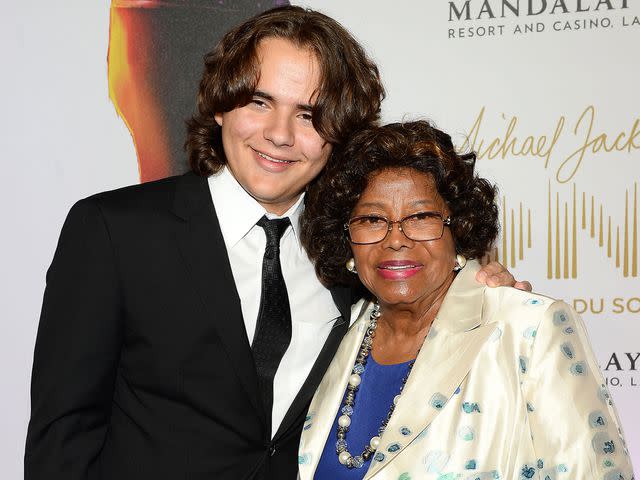 <p>Ethan Miller/Getty</p> Prince Jackson and Katherine Jackson arrive at the world premiere of "Michael Jackson ONE by Cirque du Soleil" on June 29, 2013 in Las Vegas, Nevada.