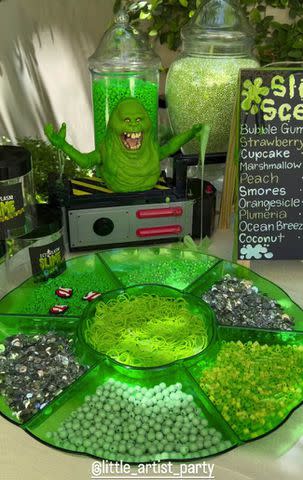 <p>Kim Kardashian/instagram</p> The party included slime-scent making sessions and ghost-themed snacks