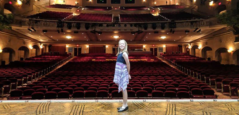 Emily Edwards wore a dress in public for the first time in 2018, when she saw a performance of “The Lion King” at the Plaza Theatre. (Photo courtesy of the Edwards family)