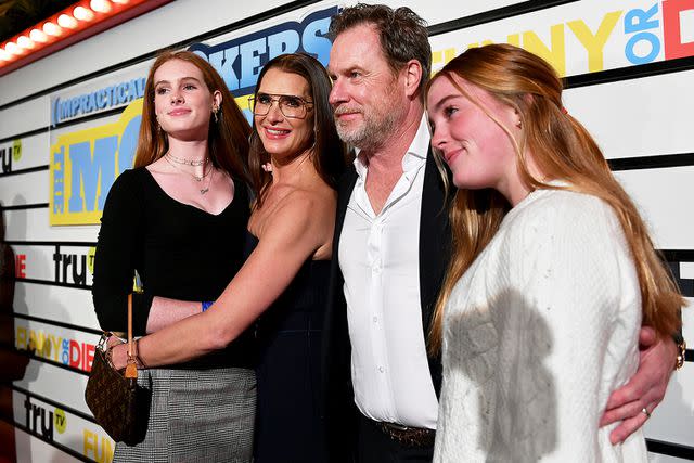 <p>Mike Coppola/Getty</p> Rowan Henchy, Brooke Shields, Chris Henchy, and Grier Henchy in 2020