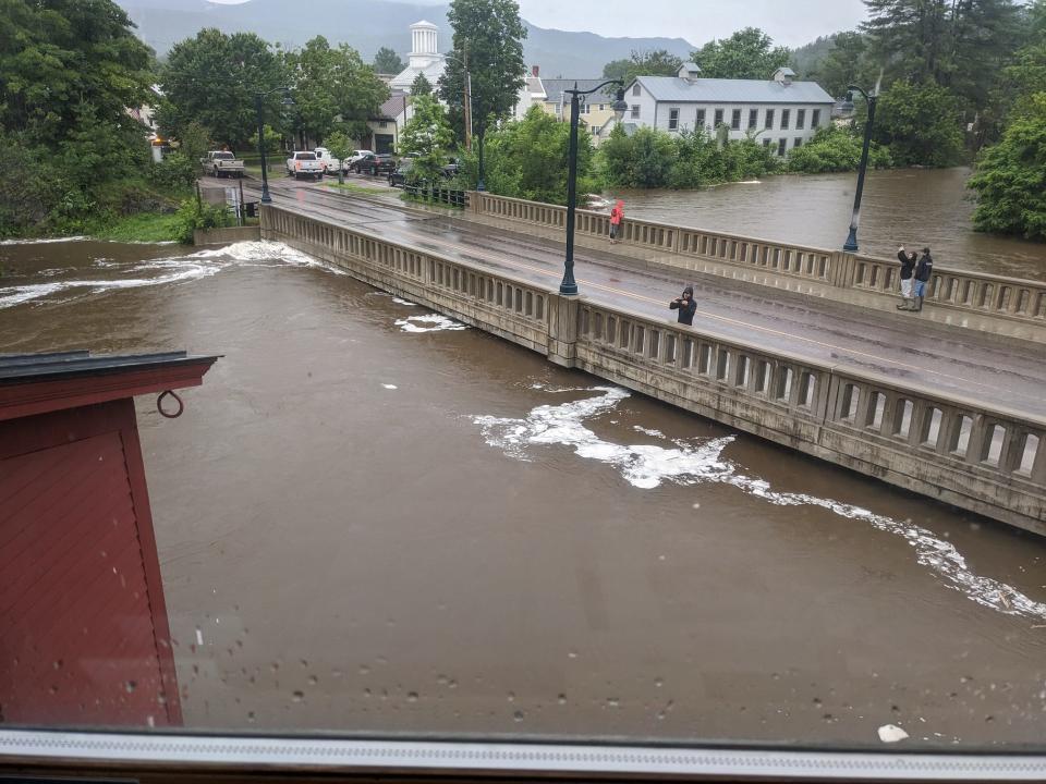 Floodwaters that started July 10, 2023 engulfed the campus of the Vermont Studio Center in Johnson.