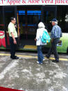 Commuters boarding a bridging bus opposite Harbourfront station. (Yahoo! photo/Lin Wenjian)