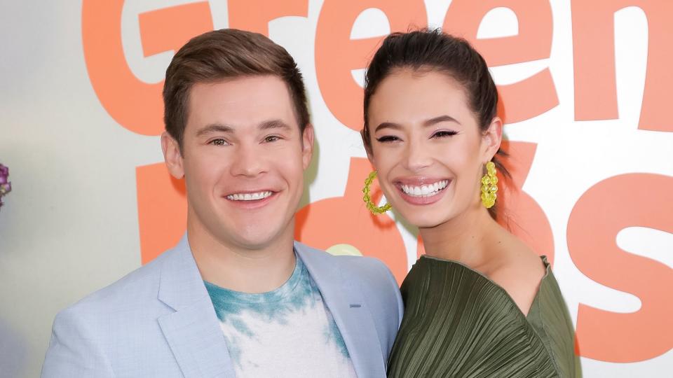 Adam DeVine and Chloe Bridges attend the premiere of Netflix's "Green Eggs And Ham" at Hollywood American Legion on November 03, 2019 in Los Angeles, California