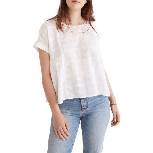 2) Madewell Minnie Semisheer Cotton Gauze Blouse