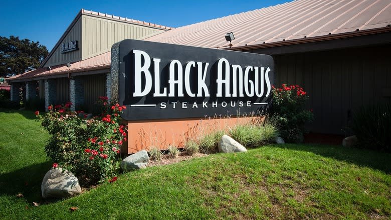 Black Angus Steakhouse front sign