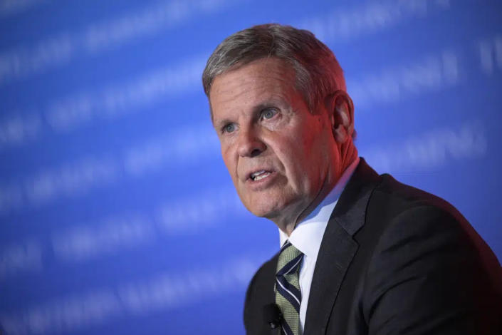 Tennessee Gov. Bill Lee answers questiong during a panel discussion at the Republican Governors Association conference on Nov. 15, 2022, in Orlando, Fla. (AP Photo/Phelan M. Ebenhack, File)