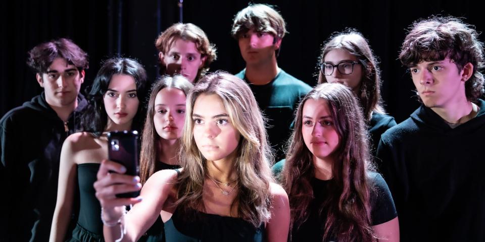 A publicity photo for the play 'Bulletproof Backpack' at Arts Bonita (also known as the Centers for the Arts Bonita Springs)