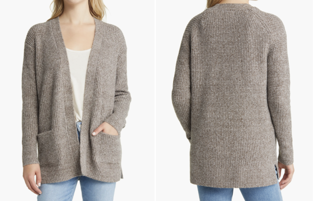 Snuggle Weather Open Front Longline Cardigan (Oatmeal) · NanaMacs