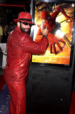 Former WWF Champion "Macho Man" Randy Savage at the LA premiere of Columbia Pictures' Spider-Man