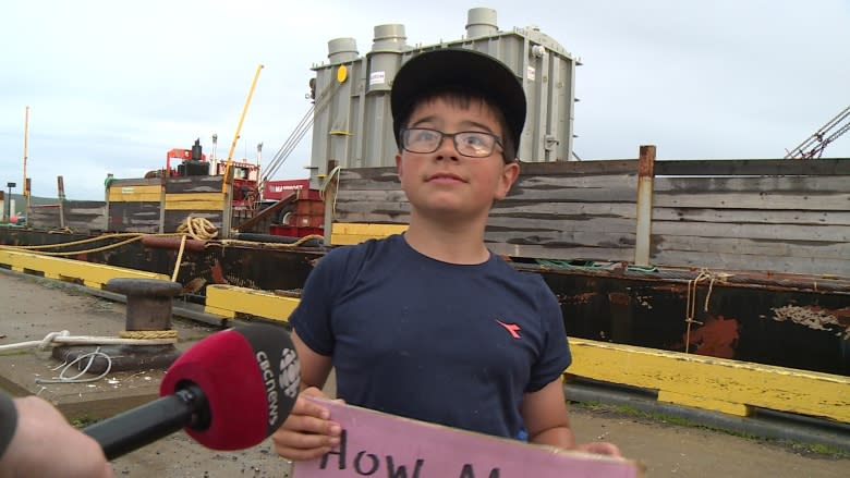 Small protest begins as Muskrat Falls-bound transformers arrive in Cartwright