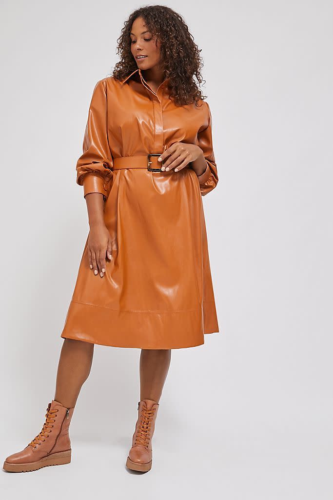 Ripley Faux Leather Midi Dress