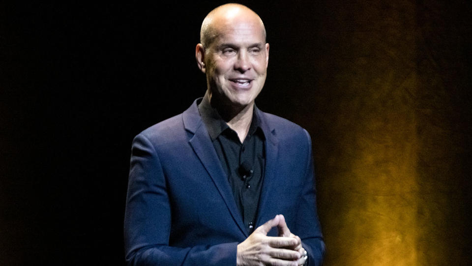 Brian Robbins, CEO at Paramount Pictures, speaks onstage during CinemaCon. - Credit: Greg Doherty/Getty Images