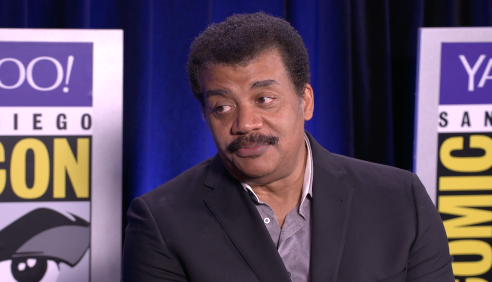 Neil deGrasse Tyson joined Yahoo Entertainment at San Diego Comic-Con in July 2018 and told us that he wasn’t necessarily opposed to the idea of a U.S. Space Force. (Photo: Yahoo Entertainment)