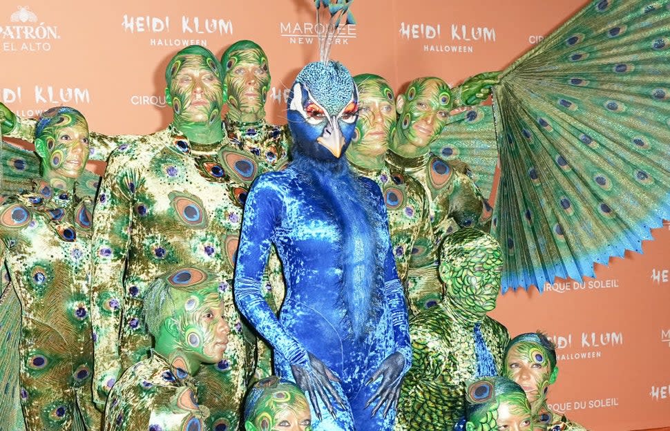 Heidi Klum as a peacock