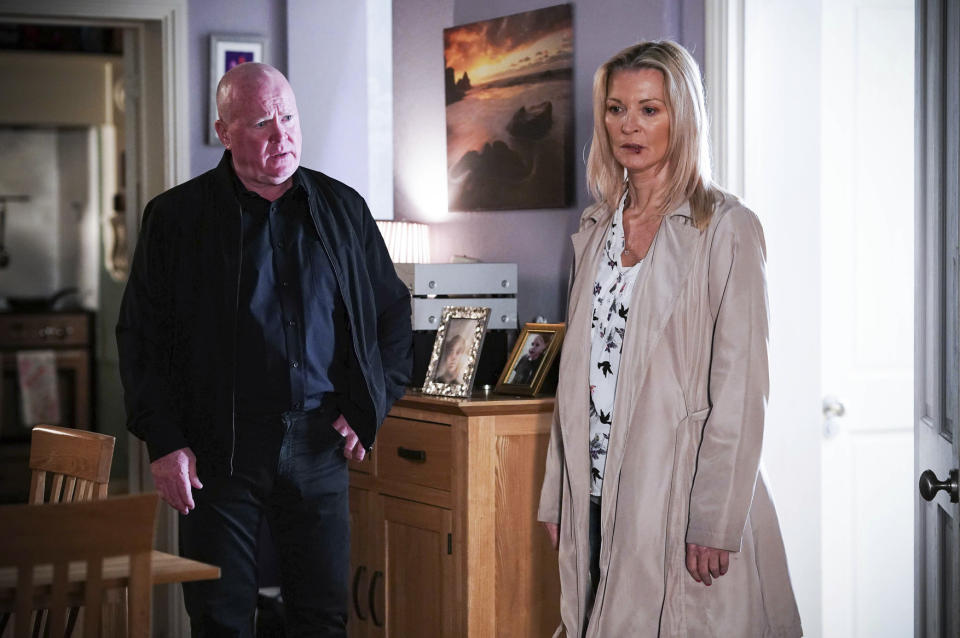 EastEnders,21-07-2022,6525,Phil Mitchell (STEVE MCFADDEN);Kathy Beale (GILLIAN TAYLFORTH),***EMBARGOED TILL TUESDAY 12TH JULY 2022***, BBC, Jack Barnes/Kieron McCarron