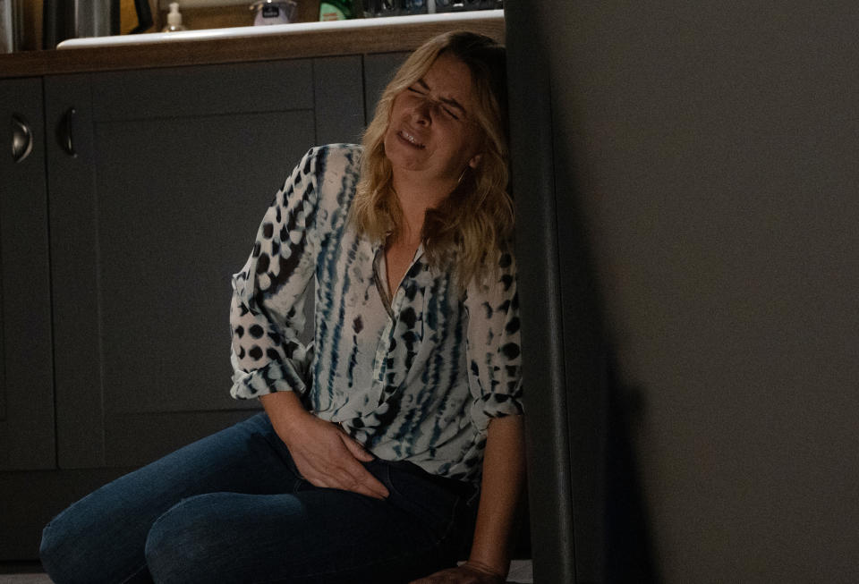 FROM ITV

STRICT EMBARGO
Print media - No Use Before Tuesday 9th August 2022
Online Media - No Use Before 0700hrs Tuesday 9th August 2022

Emmerdale - Ep 944445

Thursday 18th August 2022

At Jacobs Fold, Charity Dingle [EMMA ATKINS] is suddenly hit with a wave of pain and she worries something is wrong with the baby. 

Picture contact - David.crook@itv.com

Photographer - Mark Bruce

This photograph is (C) ITV Plc and can only be reproduced for editorial purposes directly in connection with the programme or event mentioned above, or ITV plc. Once made available by ITV plc Picture Desk, this photograph can be reproduced once only up until the transmission [TX] date and no reproduction fee will be charged. Any subsequent usage may incur a fee. This photograph must not be manipulated [excluding basic cropping] in a manner which alters the visual appearance of the person photographed deemed detrimental or inappropriate by ITV plc Picture Desk. This photograph must not be syndicated to any other company, publication or website, or permanently archived, without the express written permission of ITV Picture Desk. Full Terms and conditions are available on  www.itv.com/presscentre/itvpictures/terms
