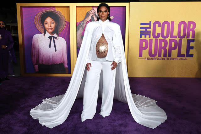 <p>Eric Charbonneau/Getty Images</p> Ciara at the premiere of 'The Color Purple' while pregnant with daughter Amora