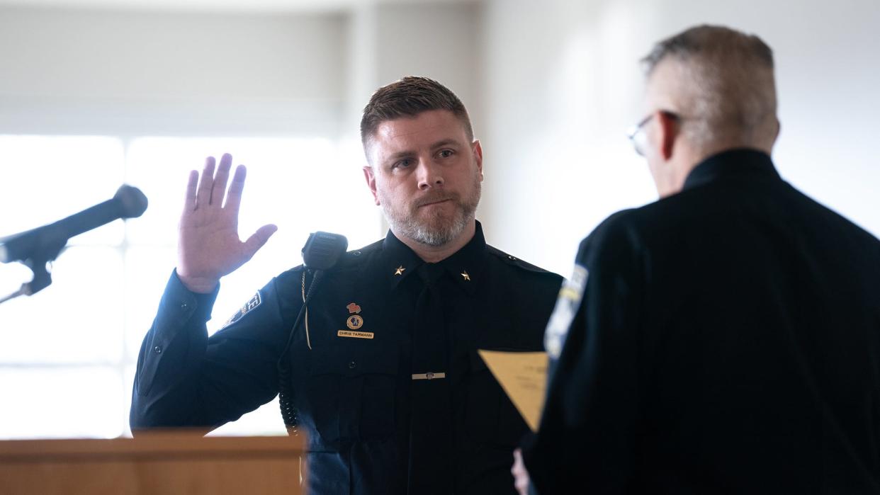 Chris Tarmann was sworn in as University of Wisconsin Oshkosh police chief during a ceremony Dec. 7 at the Culver Family Welcome Center.