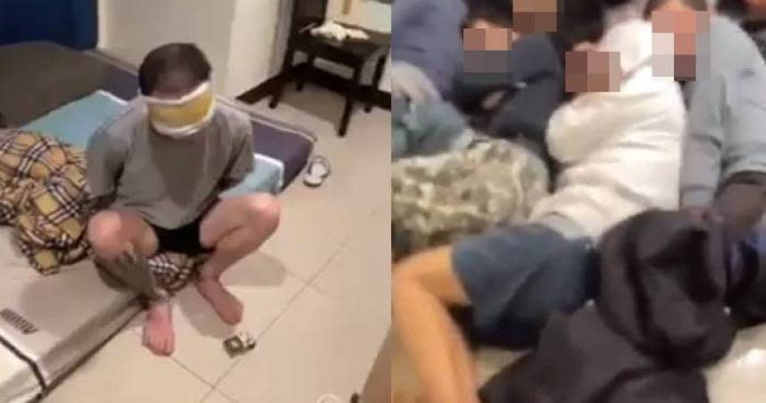 網路流傳「台版柬埔寨」被害者遭囚禁的影片。（圖／翻攝爆料公社）