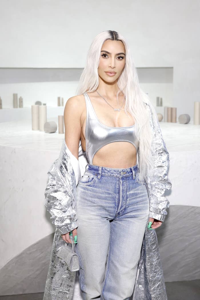 Kim Kardashian visits the SKKN by Kim holiday pop-up store at Westfield Century City Mall on November 16, 2022, in Century City, California.