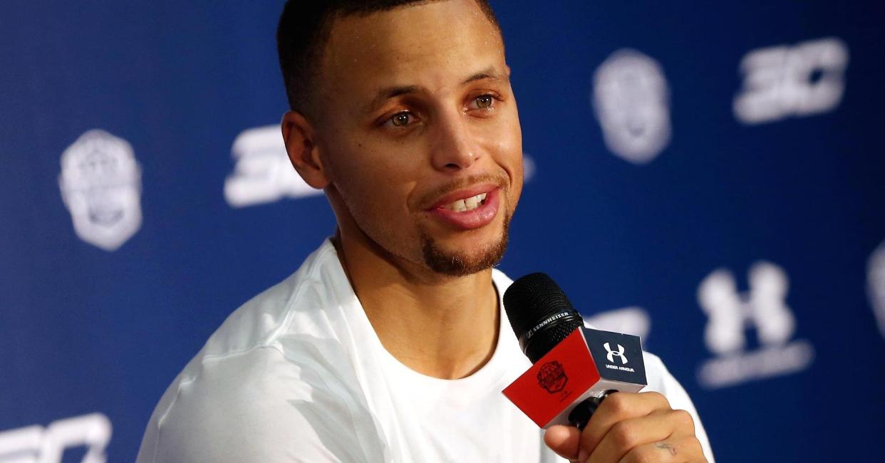 Stephen Curry in China promoting Under Armour. (Getty)