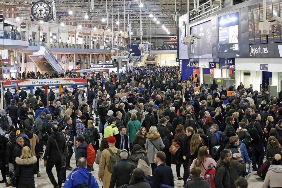 Travel chaos: An image of previous delays as commuters face chaos at Waterloo: Nigel Howard