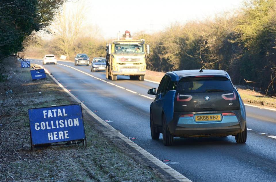 Eastern Daily Press: The scene of the crash on the A47 near King's Lynn