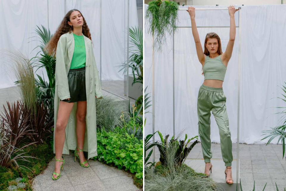 In ihrer AboutYou-Kollektion präsentiert Lena Gercke die Trendfarbe Grün in verschiedenen Nuancen. (Bilder: AboutYou.de)