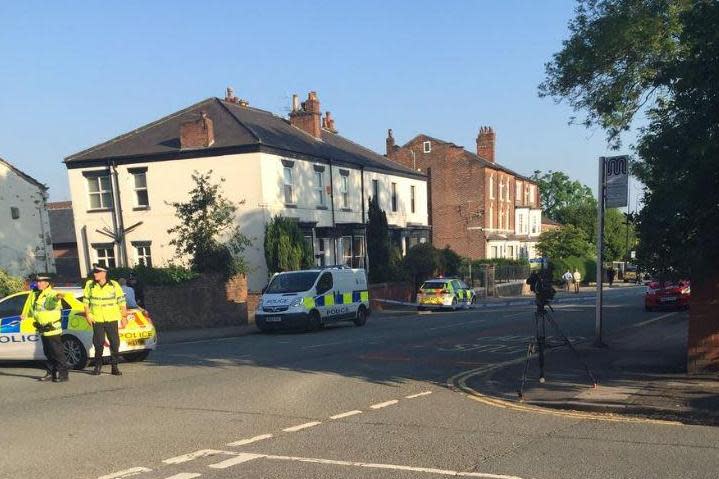 Residents have been evacuated from their homes after "suspicious items" were found in the raided house: Adam Winrow/Twitter