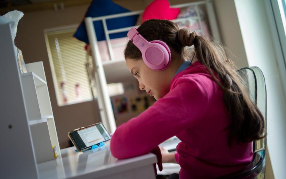 Devorah-Leah takes part in an online class at home on January 28, 2021 in London, England - Dan Kitwood/Getty Images Europe