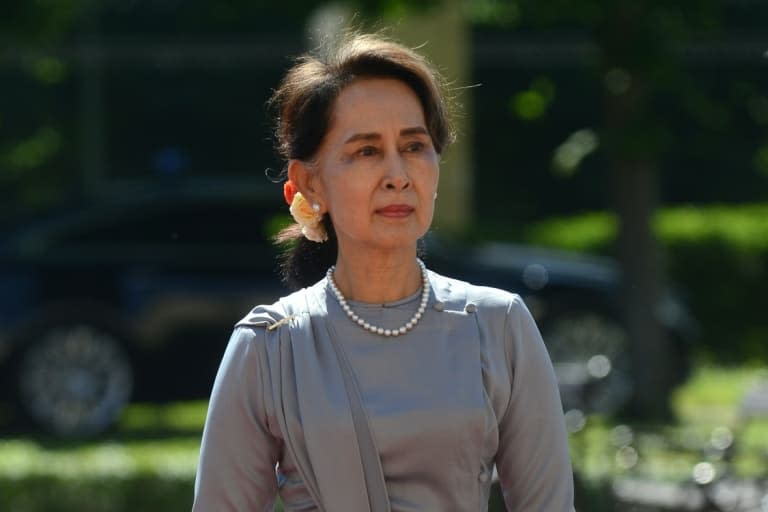 Photo de l'ancienne dirigeante birmane Aung San Suu Kyi, le 3 juin 2019 lors d'un déplacement officiel à Prague - Michal CIZEK © 2019 AFP